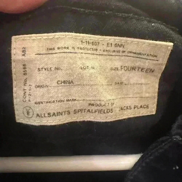 AllSaints Spitalfields Jacket Navy Hooded Pull Over Size 14 100% Cotton Casual - Picture 4 of 6